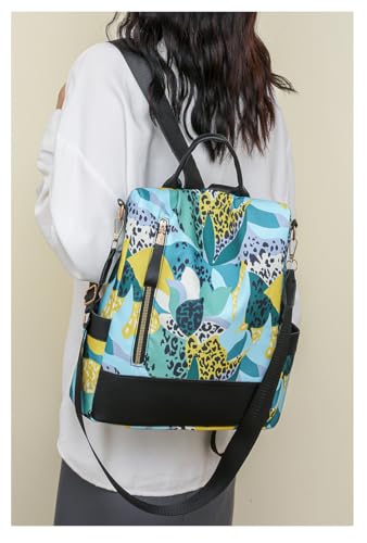 MOCA Women Girls Anti-Theft Backpack Lightweight Water-Resistant Stylish Casual Travel College School Bag Outdoor Daypack Shoulder Rucksack (Tropical Neon)