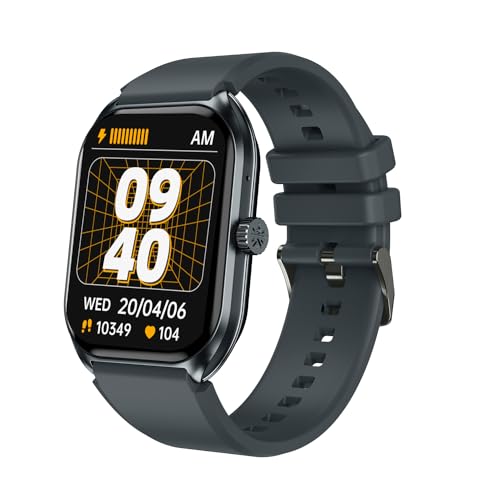 CULTSPORT Ace X1 2.04" Amoled Display,1000 NITS, Bluetooth Calling, 300mAh Battery, AOD Smartwatch (Charcoal Grey Strap, Free Size)