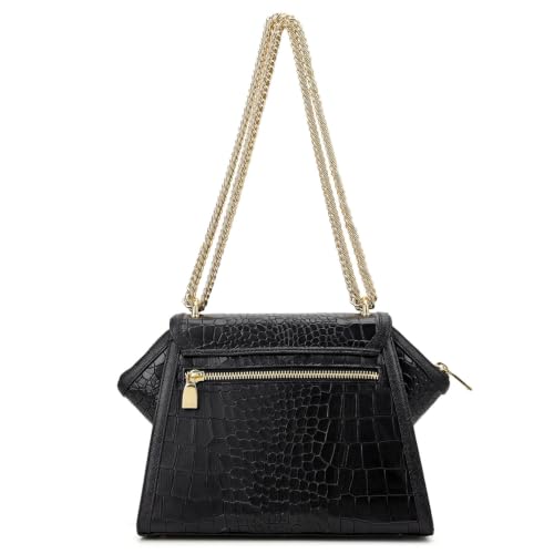Da Milano Leather Satchel Bag for Women - Black (LB-02436)