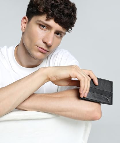 Puma Unisex-Adult, NOVO Leather Wallet, Black, (9209701)