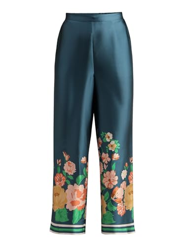 VERO MODA Women's Regular Fit High-Rise Blue Pants