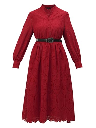VERO MODA Womens Midi Dress Barbados Cherry