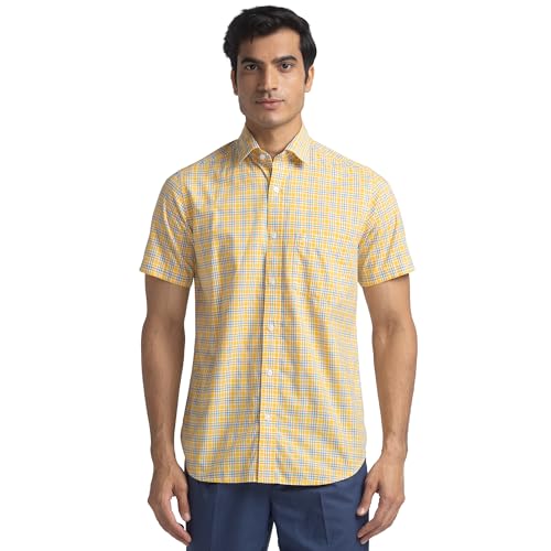 Colorplus Men Cotton Tailored Fit Medium Yellow Formal Shirt