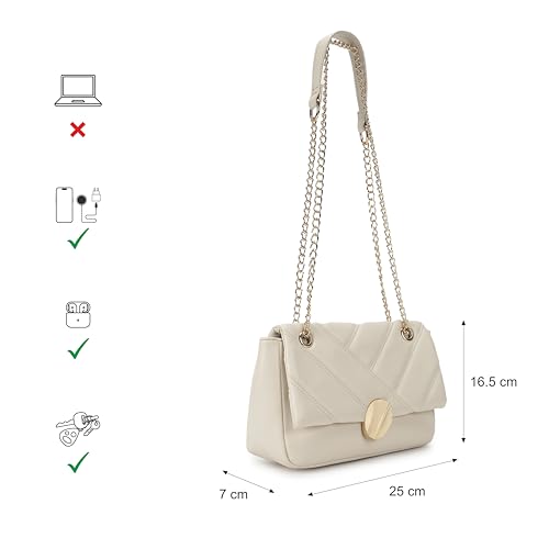 Fastrack Casual Sling Bag with Magnetic Closure for Girls, Medium Size with Internal Zipper, Made with High-Quality Faux Leather, Versatile and Durable Design