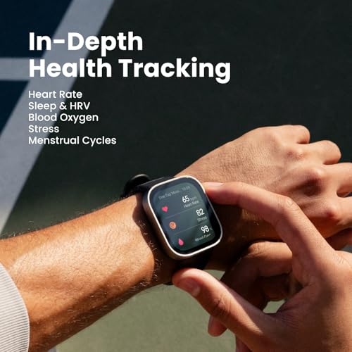Amazfit Bip Max 50mm Smartwatch, 2.07" AMOLED Display, 20 Days of Battery, GPS, 4GB Storage, Offline Maps, Fitness Tracker, Hybrid Training, 150+ Sports, HYROX Mode, 5 ATM for Android & iPhone, Silver