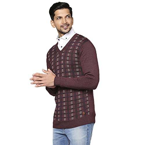 Raymond Dark Maroon Sweater (Size: 42)-RMWX01104-M8
