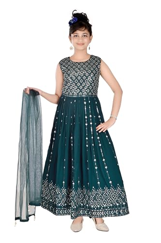 EthniCraze Girls Ethnic long Georgette embroidery gown for kids