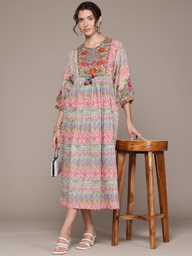 Ritu Kumar Multi Phool Long Dress Multicolour