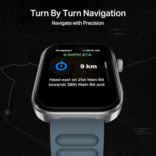 boAt Chrome Endeavour, Premium Metal Body, 1.96”(4.97cm) AMOLED Display,AI Coach Health Insights,Advanced S1 Processor,HRV,VO2 Max,Auto Watchface Refresh, Smart Watch for Men & Women (Magnetic Blue)