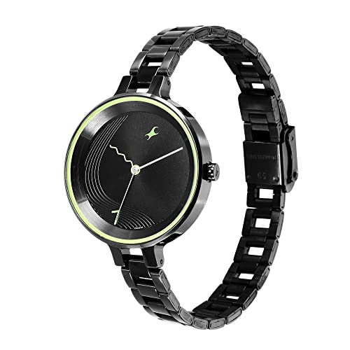 Fastrack Stunners Quartz Analog Black Dial Black Metal Strap Watch for Girls - NS6265NM01