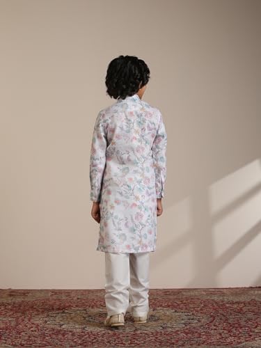 Manyavar Blended Cotton Digital Print Kurta Pyjama Set for Child(6-8 years)