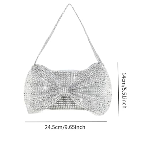 CALANDIS™ Women Evening Clutch Bag Female Underarm Bag for Weddings Commuting Birthday Silver | Womens Handbags & Bags