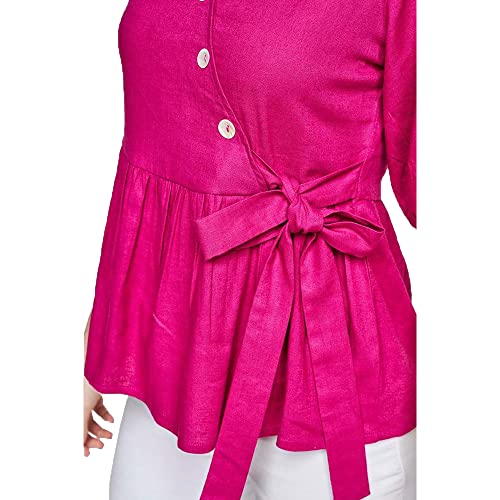 AND Women's Regular Fit Tunic Shirt (FW22AJ186TLV_Pink XL)