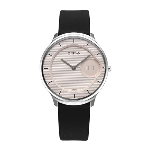 Titan Edge Murals Quartz Light Brown Round Dial Men's Watch | Leather Strap Material | Watches for Man | Watches for Men Analog - 1843SL02