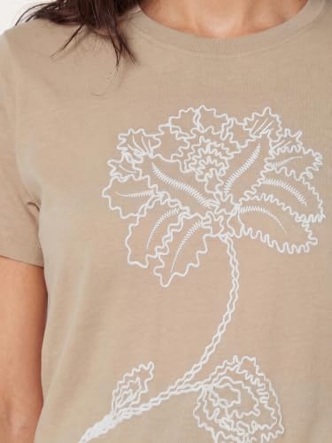 Max Women Graphic Print T-Shirt (Beige_XL)
