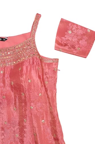 Soch Womens Pink Tissue Suit Set With Sequins