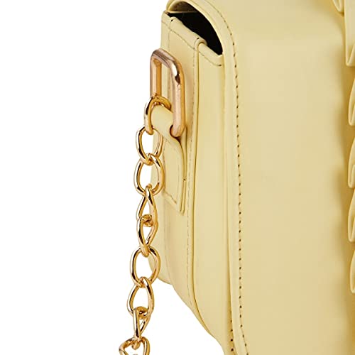 ACCESSHER stylish trendy Yellow Solid Sling Bags for girls and women