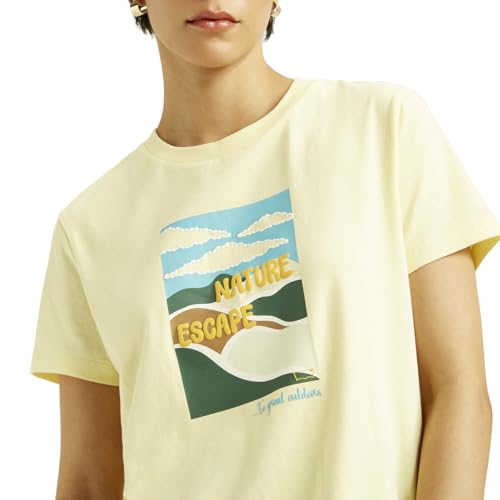 Levi's Women's Letter Print Relaxed Fit T-Shirt (87177-0170_Yellow