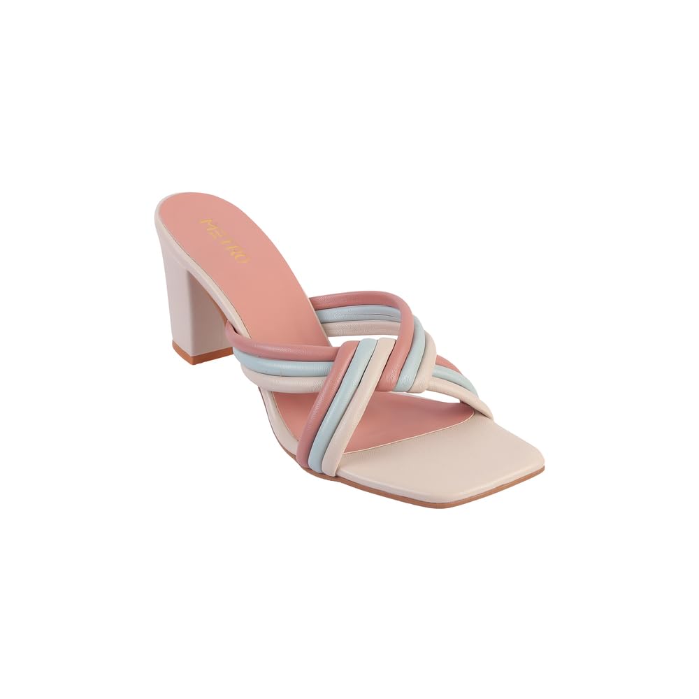Metro Women Beige Block Heel Fashion Sandal UK/7 EU/40 (40-236)