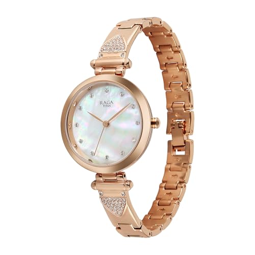 Titan Raga Glimmers Quartz White Round Dial Women's Watch | Water Resistant Watch | Watches for Women Analog - 95363WM01