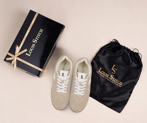 LOUIS STITCH Women’s Beige Casual Lightweight Sneakers | Ortholite Cushioned Comfort | Dual-Color TPR Sole | Lightweight & Comfortable Casual Lace-Up Shoes | LSD-SNK-NBL | UK-7