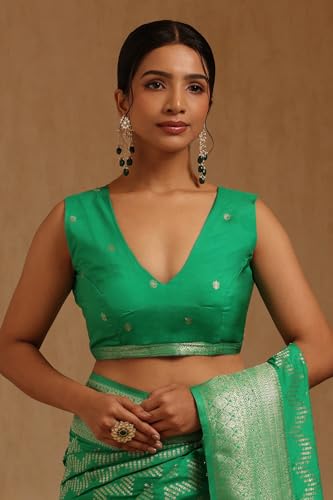 Soch Womens Light Green Georgette Zari Woven Saree