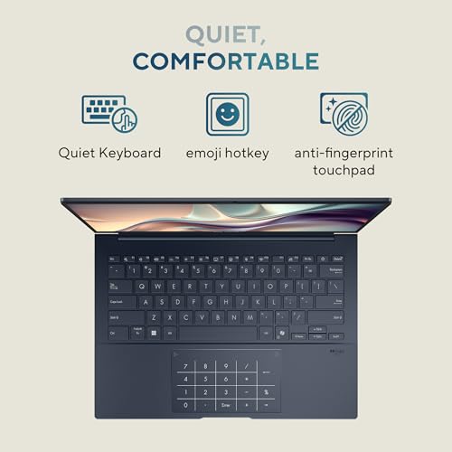 ASUS Zenbook 14 (2026),Smartchoice,Intel Core Ultra 9 285H,32GB RAM,1TB SSD,OLED,Touchscreen,14"(35.5 cm),Win 11,M365 Basic(1Y)* Office 24,Ponder Blue,1.28 Kg,UX3405CA-QL1016WS,Thin & Light Laptop