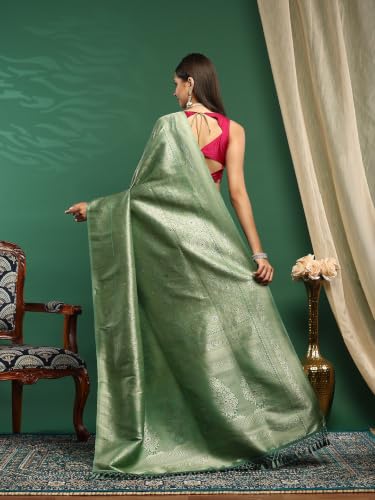 Meena Bazaar Women's Art Silk Saree | Elegant Designer Silk Saree | Soft Lightweight Traditional Ethnic Saree for Wedding, Festival, Party & Special Occasions