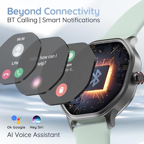 Pebble Hive Octa Display Smartwatch | BT Calling | Functional Rotating Crown | Multi Sports Modes | Sleep Monitoring | Health Suite | Customizable Watch Faces | in-Built Games & World Clock - Green