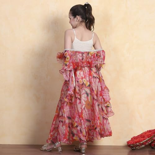 Biba Girl's Polyester Lehenga Set (KWFLOD6199SS25OWHT_Off White_4-5 Year)