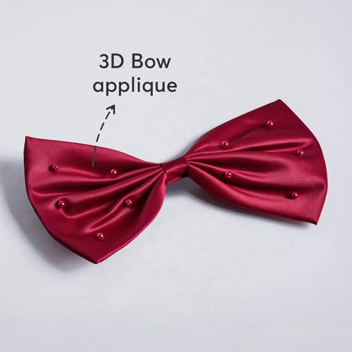 Hopscotch Girls Red Sleeveless Floral Applique Beaded Dress for Age (5-6 Years)