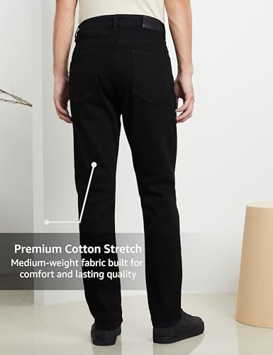 Symbol Premium Men's Cotton Stretch Jeans (Regular Fit)_SP-S25-M-DNM-103_Black_38