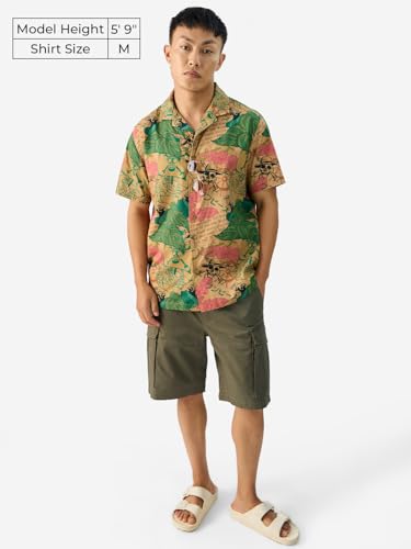 The Souled Store Official One Piece: The Voyage Men and Boys Short Sleeve Collared Neck Button Down All Over Print Regular Fit Cotton Summer Shirts Multicolour