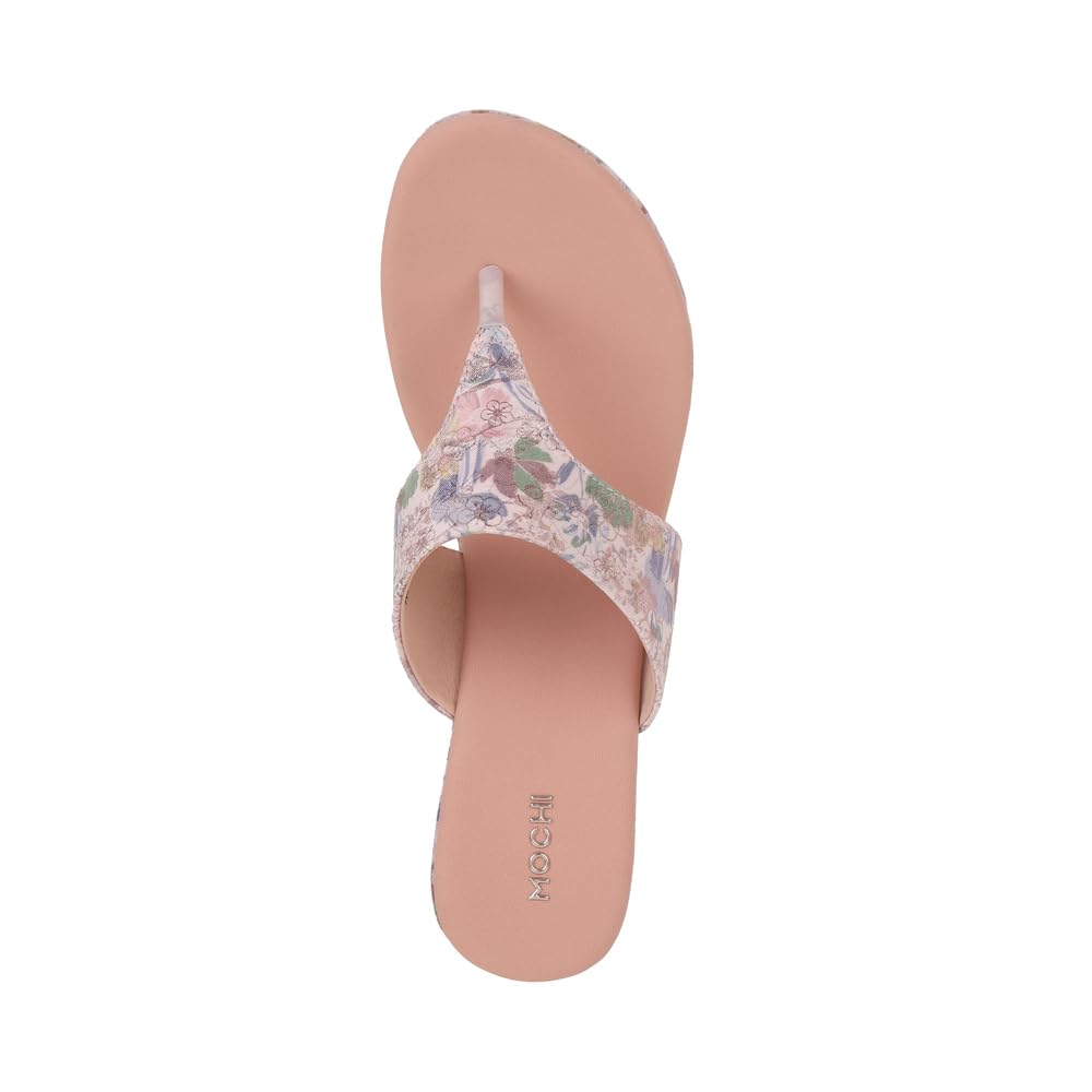 Mochi Women Peach High Wedge Heel Fashion Slip-on Sandal UK/5 EU/38 (34-275)