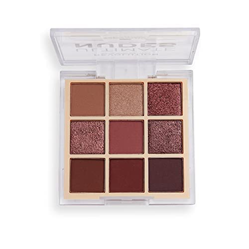 Makeup Revolution Ultimate Nudes Shadow Palette Dark Eyeshadow Palette 9 Pigmented Color for Eye Make Up_ High Professional Mattes and Shimmers Shades-8g