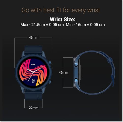 Noise Evolve 3 1.43" AMOLED Always on Display, BT Calling, Round Dial, Metallic Design Smart Watch for Man & Woman, Smart Gesture Control, 100 Sports Modes (Space Blue)