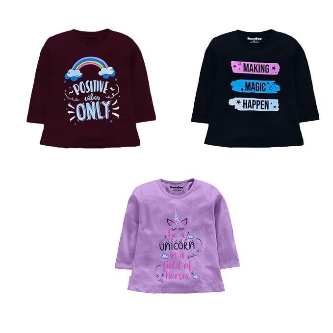 NammaBaby Girl's T-Shirt Hosiery Cotton Full Sleeves Tops Tees(2-3 Years)