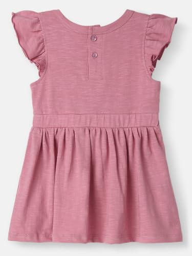 Nautinati Girls’ Print Fit & Flare Dress with Sling Bag| Cotton| Age 0-36 Months Pink