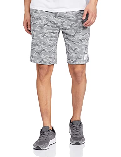 Van Heusen Men Sport Camo Print Knit Shorts - Drawstring Waist, Ultra Soft_70015_Grey Melange AOP_L