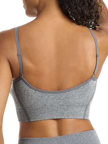 Puma Women's 2 Pack Seamless Sports Bra, Mauve/Heather Grey, Medium