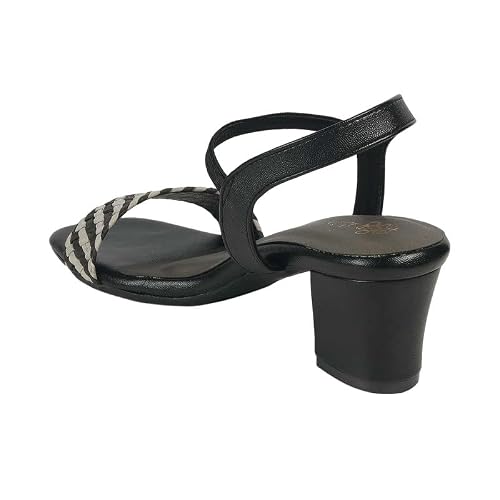 tresmode Cescross Women's Black Dress Block Heel Sandals in Size 8 UK / 41 EU