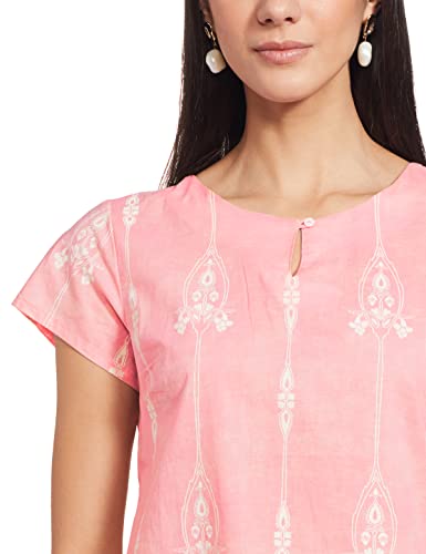 W for Woman Women's Cotton Regular Kurta (20AUW14663-116408_Light Pink_3XL)