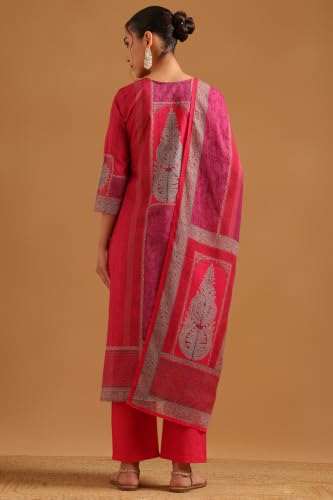 Soch Womens Fuchsia Cotton Digital Printed Ethnic Motifs Salwar Suit
