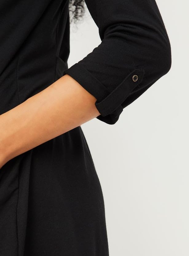 Max Women's Polyester Blend Casual Shrug (SHRUG3203_Black_XL