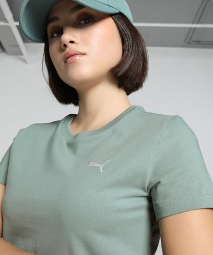 Puma Women's Slim Fit T-Shirt (629742_Green Moon