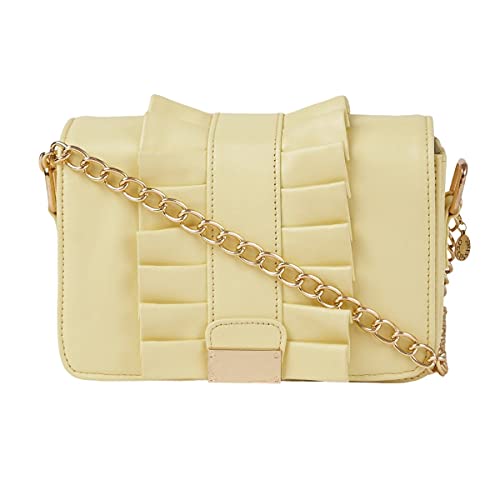 ACCESSHER stylish trendy Yellow Solid Sling Bags for girls and women