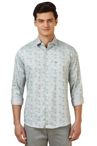 Allen Solly Men Light Green Print Full Sleeves Casual Shirt