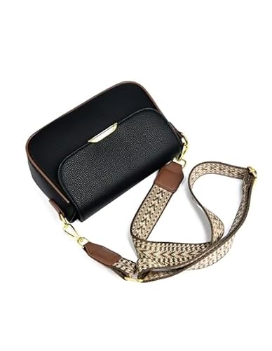HaveGlam Travel Crossbody Crescent Bags for Women Over Shoulder Purse with Zipper | Leather Sling Bag for Girls | Small Pebble Flap Purse with Wide Adjustable Strap-Black