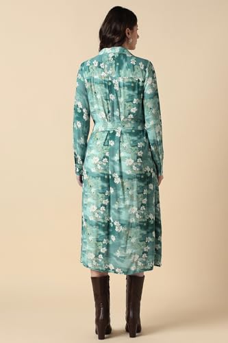 Women Green Print Casual Dress