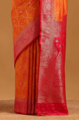 Soch Womens Mustard Silk Blend Woven Design Saree
